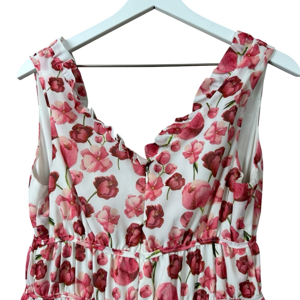Sipos New York Pink Floral Dress Women Sz L - Picture 2 of 7